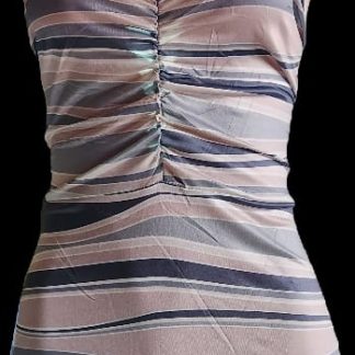 Stripe Backless mini gown
